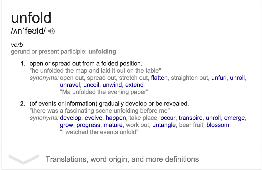 THE DEFINITION OF UNFOLD.. I love the idea of the ...